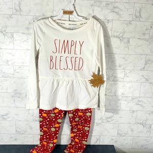 NWT Rae Dunn SIMPLY BLESSED GIRLS OUTFIT , SIZE 5-6